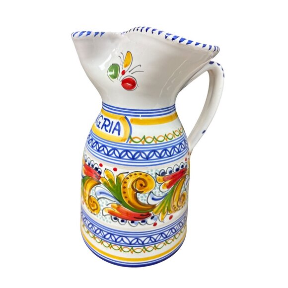 VTG Spanish Handmade Puente Del Arzobispo Sangria Pitcher SKU 9407 - Picture 3 of 13